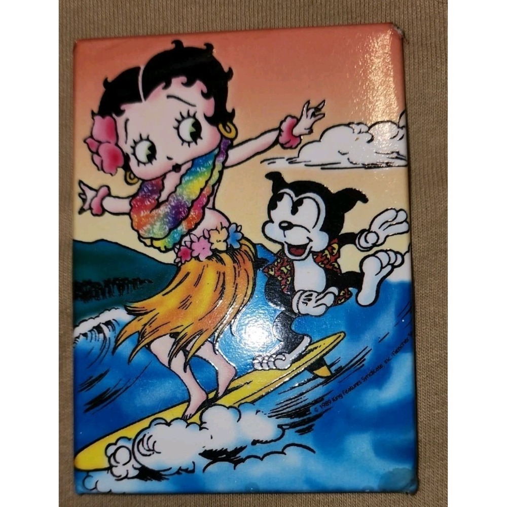 Vintage Betty Boop Magnet Surfer Surfing Beach Ocean Hawaii Ata Boy 1997